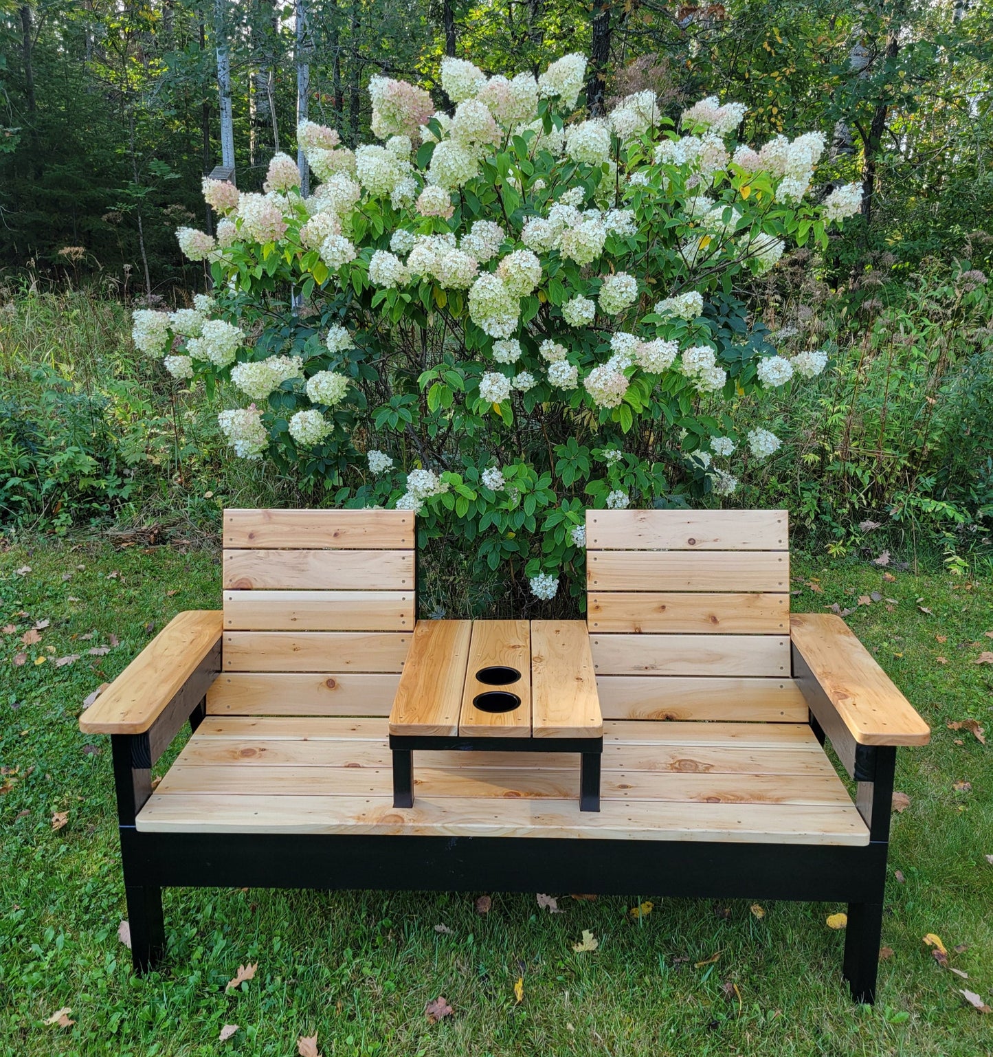 5 Foot Outdoor Cedar Bench with Table