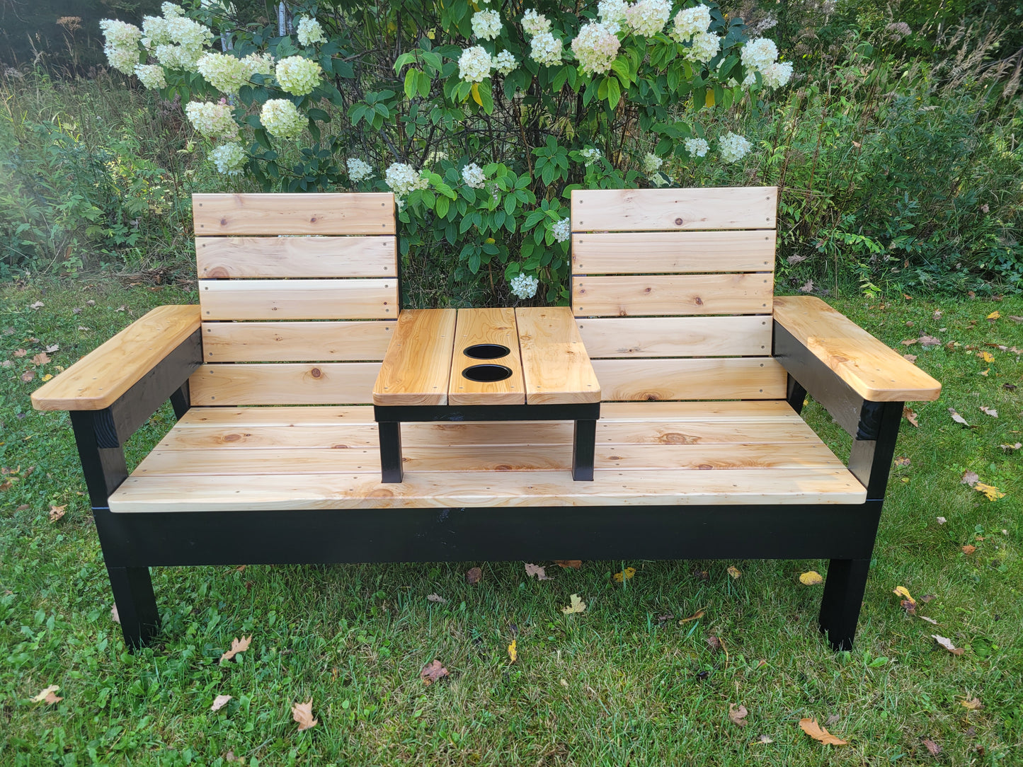 5 Foot Outdoor Cedar Bench with Table