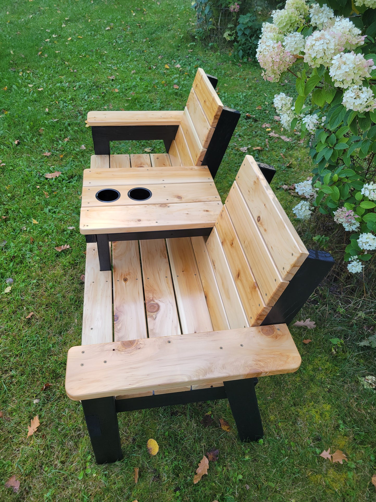 5 Foot Outdoor Cedar Bench with Table