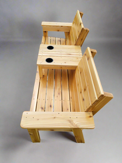 6 Foot Outdoor Cedar Bench with Table