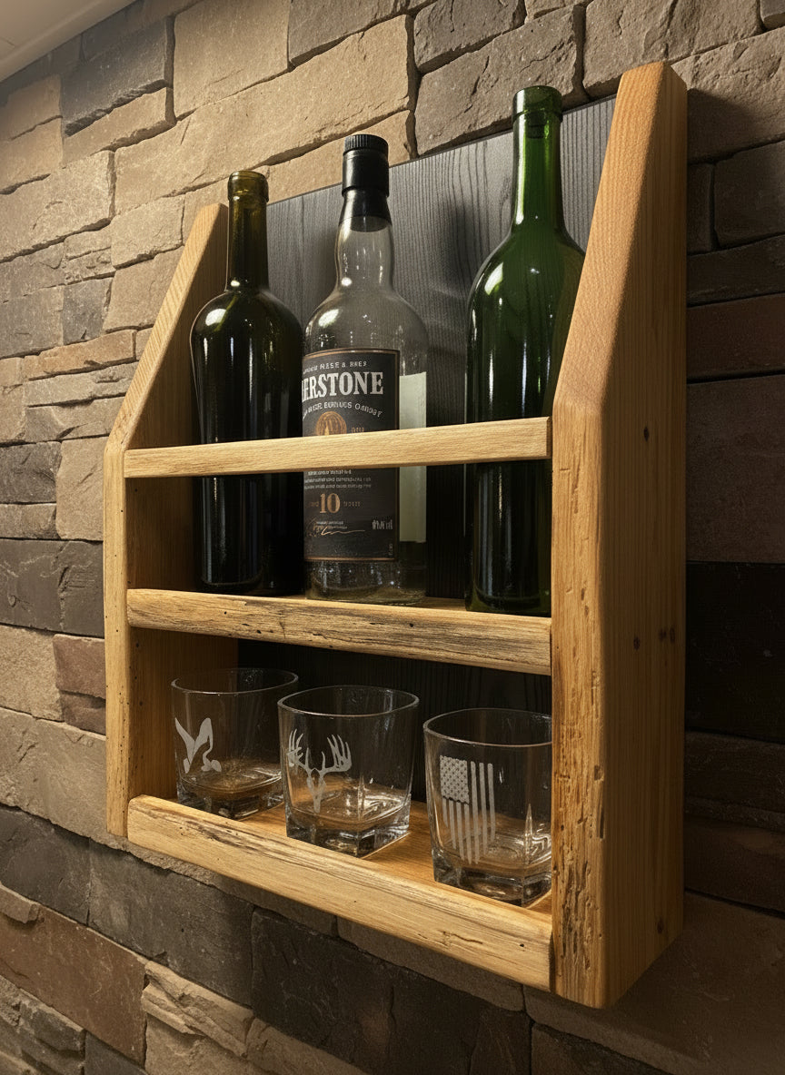 Red Oak Whiskey Rack – Dumke Designs