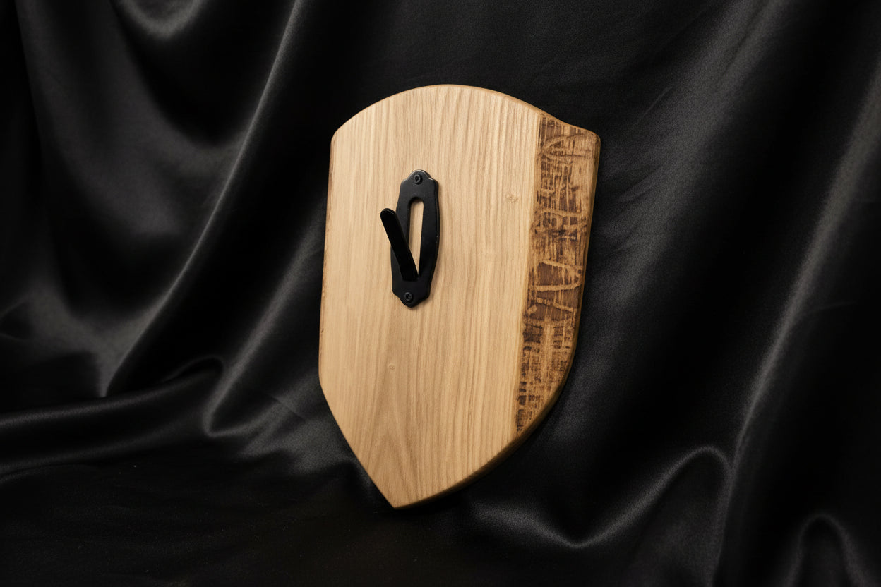 European Mount Shield Plaque - live-edge black ash
