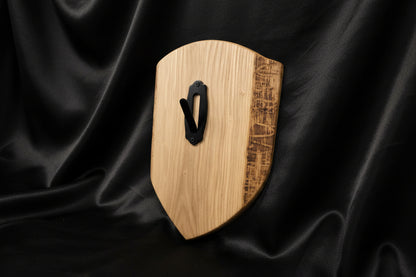 European Mount Shield Plaque - live-edge black ash