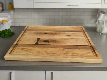 Maple, Cherry and Walnut Cutting Board with Bowties