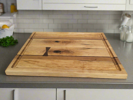 Maple, Cherry and Walnut Cutting Board with Bowties