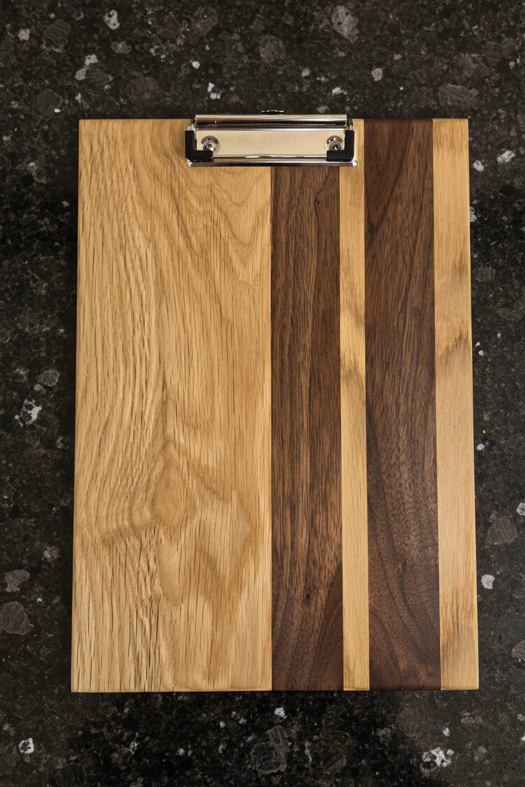 Hardwood Clipboard - silver hardware