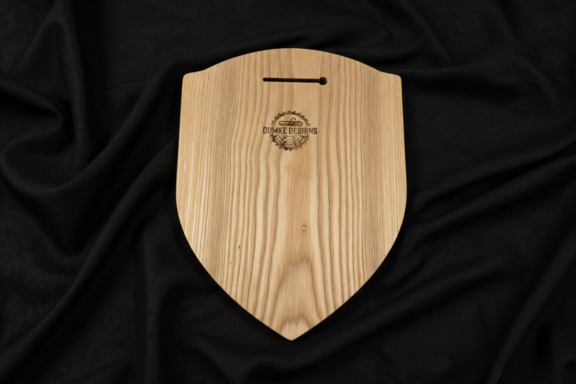 European Mount Shield Plaque - live-edge black ash
