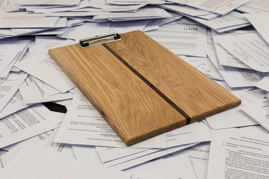 Hardwood Clipboard - silver hardware