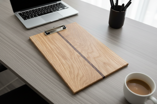 Hardwood Clipboard - silver hardware
