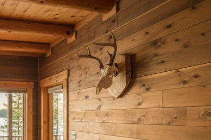 European Mount Shield Plaque - live-edge black ash